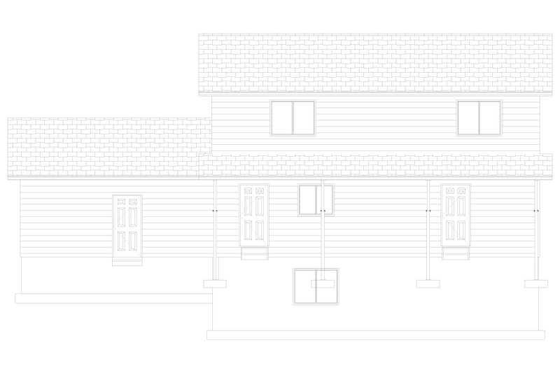 Home Plan - Exterior - Rear Elevation 2 for Farmhouse House Plan #1060-235 - 4 bed, 2 bath
