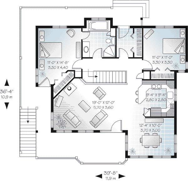 House Blueprint - Traditional Floor Plan - Main Floor Plan #23-494