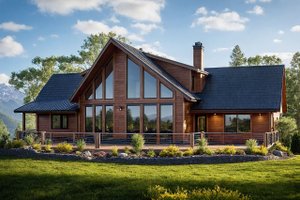 Home Plan - Cabin Exterior - Rear Elevation Plan #124-1444