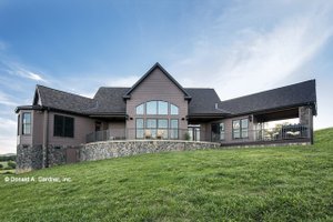 Exterior - Rear Elevation for European House Plan #929-29 - 4 bed, 3 bath