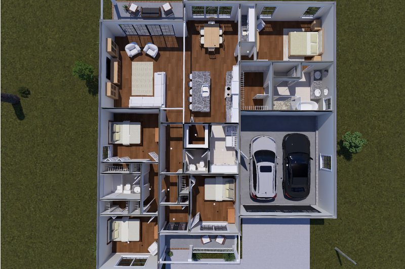 Architectural House Design - Floor Plan - Main Floor 1 for Farmhouse House Plan #513-2428 - 4 bed, 2.5 bath