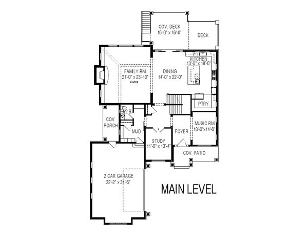 House Plan Design - Craftsman Floor Plan - Main Floor Plan #920-106