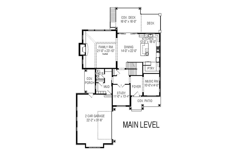 Dream House Plan - Floor Plan - Main Floor for Craftsman House Plan #920-106 - 3 bed, 3.5 bath