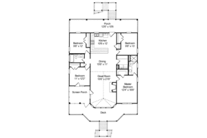 Floor Plan - Main Floor for Beach House Plan #37-144 - 4 bed, 2 bath