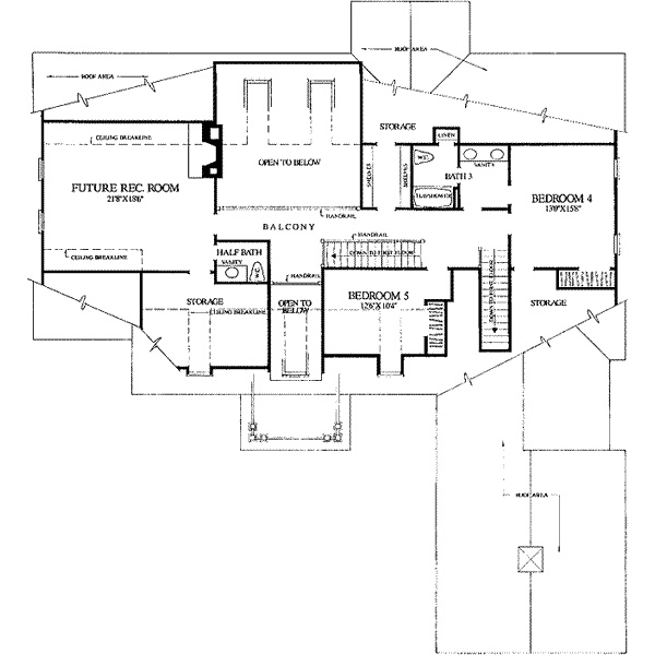 Home Plan - Southern Floor Plan - Upper Floor Plan #137-231