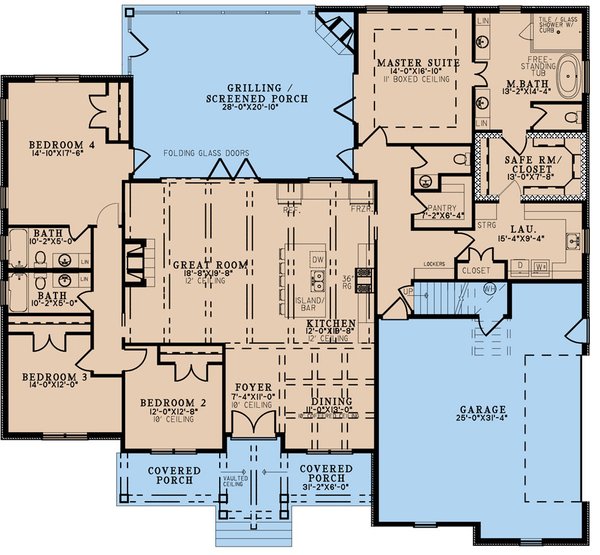 Craftsman Floor Plan - Main Floor Plan #923-306