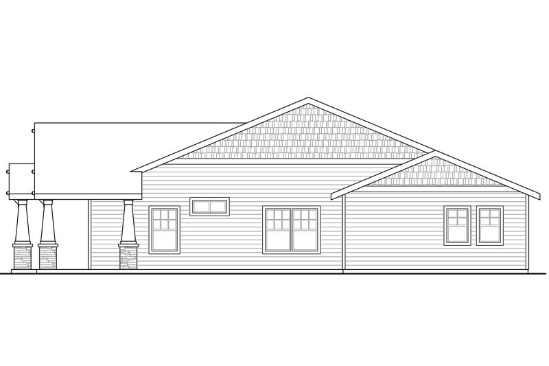 House Blueprint - Exterior - Other Elevation 1 for Craftsman House Plan #124-1211 - 3 bed, 2 bath