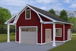 Exterior - Front Elevation 3 for Barndominium House Plan #1060-342, 0 bath