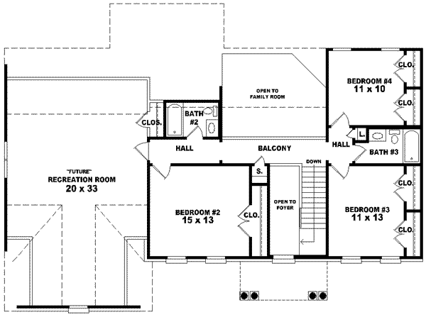 European Floor Plan - Upper Floor Plan #81-727