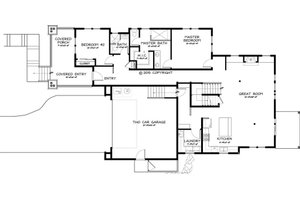 Floor Plan - Main Floor for Craftsman House Plan #895-45 - 4 bed, 3 bath