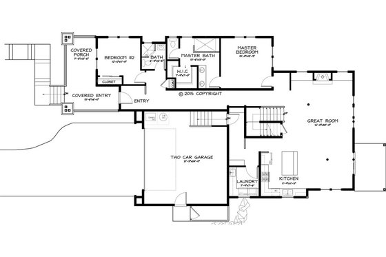Floor Plan - Main Floor for Craftsman House Plan #895-45 - 4 bed, 3 bath