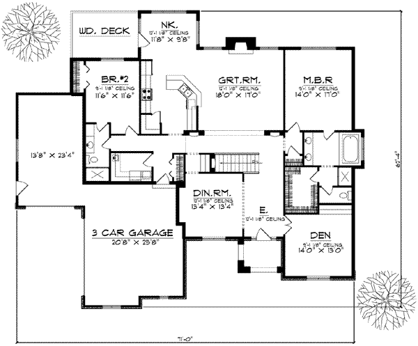 Home Plan - European Floor Plan - Main Floor Plan #70-588