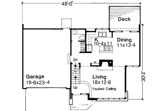 Floor Plan - Main Floor for Modern House Plan #320-126 - 3 bed, 2.5 bath