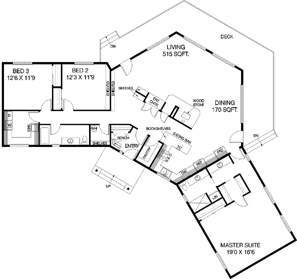 House Plan Design - Ranch Floor Plan - Main Floor Plan #60-338