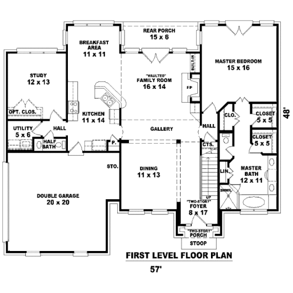 European Floor Plan - Main Floor Plan #81-13738