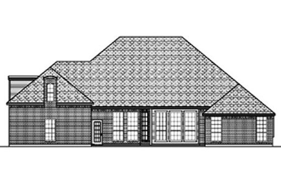 Exterior - Rear Elevation for European House Plan #84-393 - 3 bed, 2.5 bath