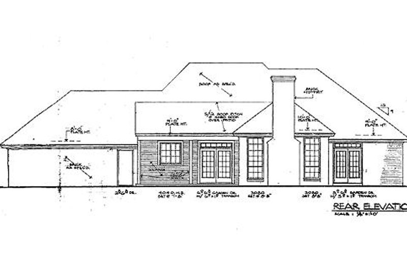 Home Plan - Exterior - Rear Elevation for European House Plan #310-903 - 3 bed, 2.5 bath