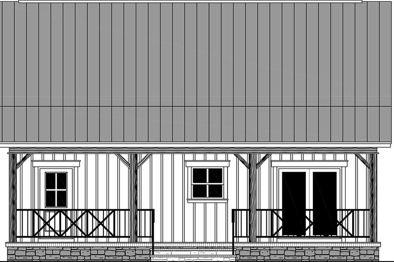 House Blueprint - Exterior - Rear Elevation for Country House Plan #21-488 - 2 bed, 2 bath