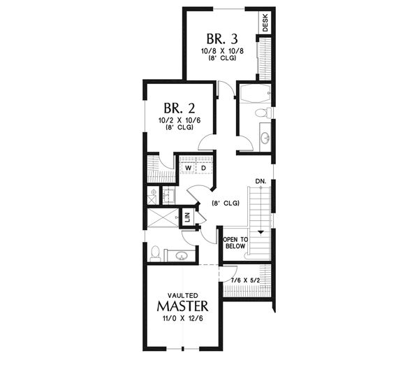 Craftsman Floor Plan - Upper Floor Plan #48-937