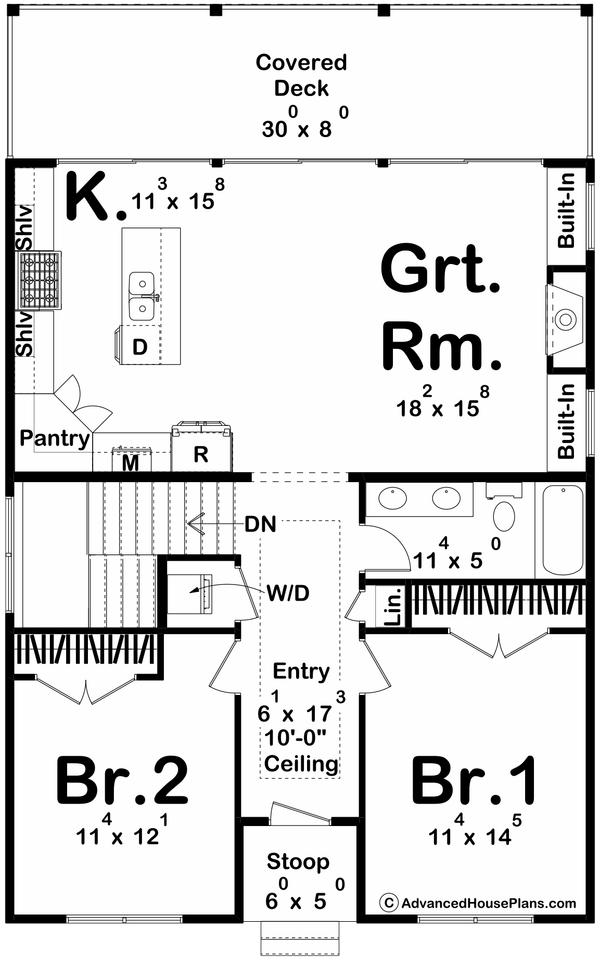 Home Plan - Modern Floor Plan - Main Floor Plan #455-548