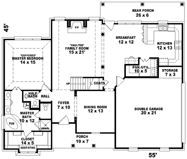 Traditional Floor Plan - Main Floor Plan #81-755