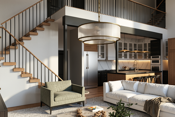 Interior - Family Room for Barndominium House Plan #1064-494 - 3 bed, 2.5 bath