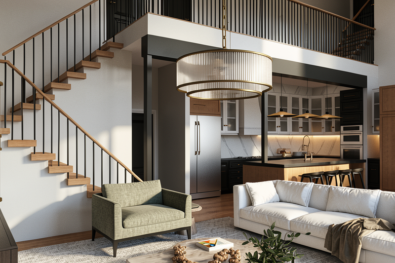 House Blueprint - Interior - Family Room for Barndominium House Plan #1064-494 - 3 bed, 2.5 bath