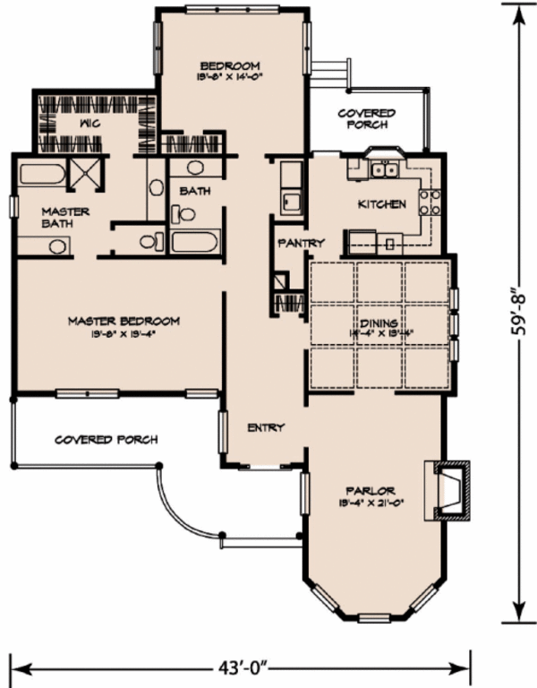Cottage Floor Plan - Main Floor Plan #140-141