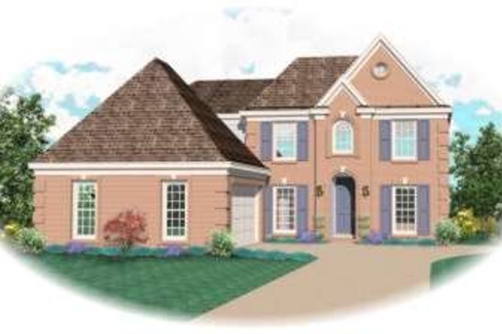 Exterior - Front Elevation for European House Plan #81-832 - 4 bed, 3 bath