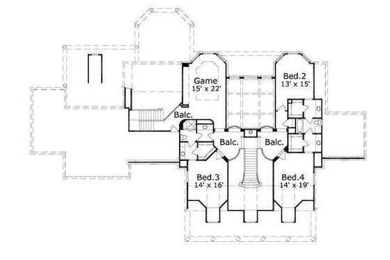 Floor Plan - Upper Floor for European House Plan #411-511 - 4 bed, 3.5 bath