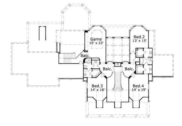European Floor Plan - Upper Floor Plan #411-511