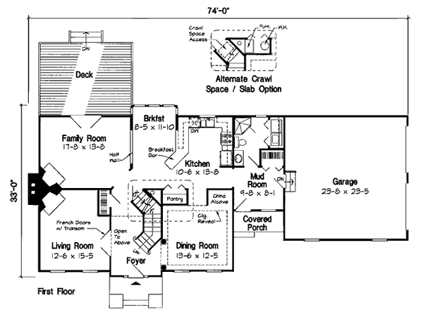 Colonial Floor Plan - Main Floor Plan #312-814