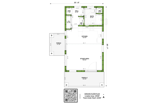 Floor Plan - Main Floor for Traditional House Plan #1106-22, 1 bath