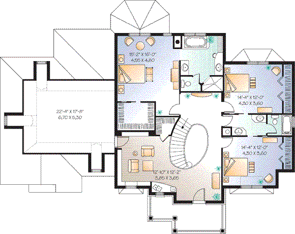 House Plan Design - European Floor Plan - Upper Floor Plan #23-667