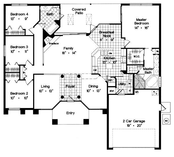 Mediterranean Floor Plan - Main Floor Plan #417-186