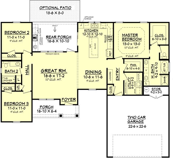 Home Plan - 1600 square foot craftsman