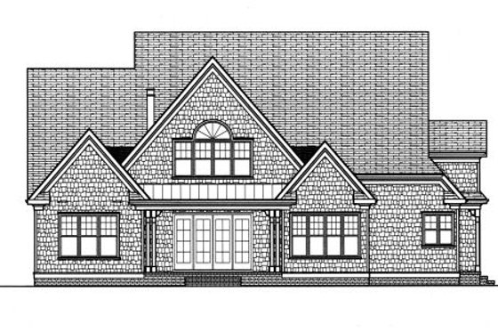 Exterior - Rear Elevation for Craftsman House Plan #413-813 - 4 bed, 4.5 bath