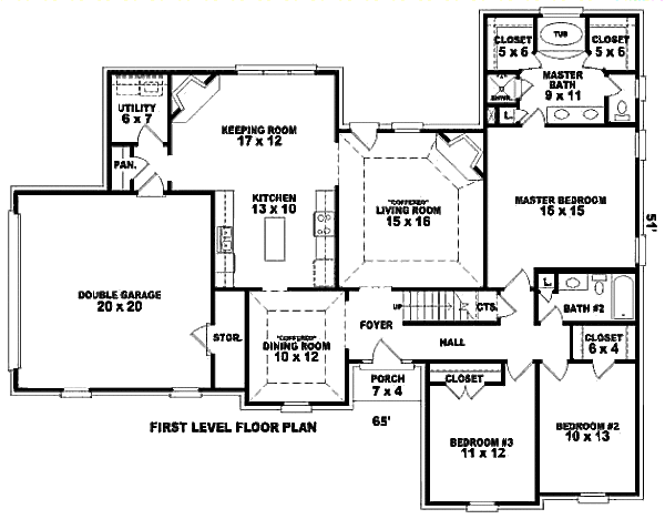 Traditional Floor Plan - Main Floor Plan #81-13751