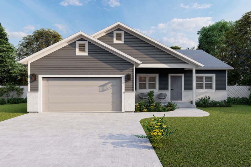 House Blueprint - Ranch Exterior - Front Elevation Plan #1060-192