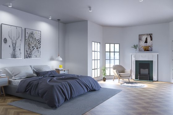 Interior - Master Bedroom for European House Plan #54-439 - 4 bed, 4.5 bath