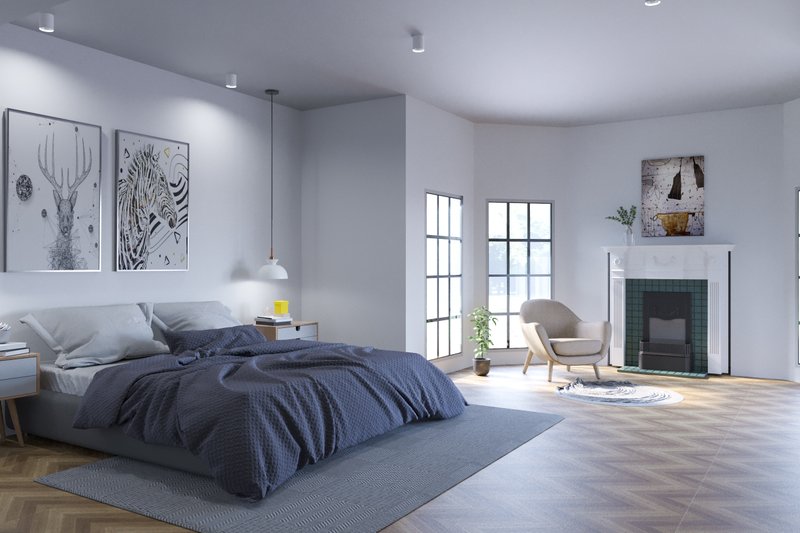 Home Plan - Interior - Master Bedroom for European House Plan #54-439 - 4 bed, 4.5 bath