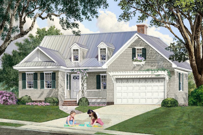 House Design - Exterior - Front Elevation for Cottage House Plan #137-396 - 4 bed, 4 bath