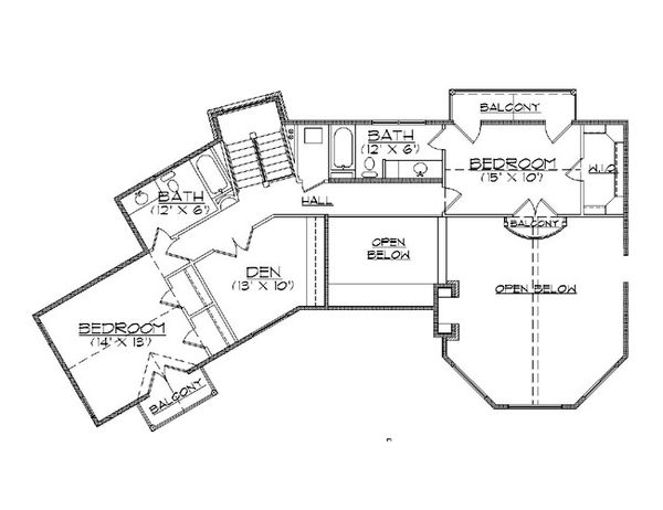 Dream House Plan - Traditional Floor Plan - Upper Floor Plan #5-393