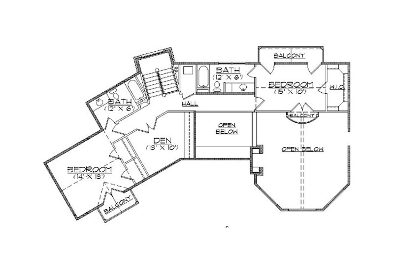 Home Plan - Floor Plan - Upper Floor for Traditional House Plan #5-393 - 3 bed, 4 bath