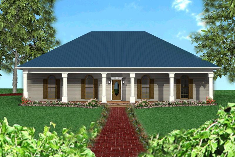 Architectural House Design - Southern Exterior - Front Elevation Plan #44-120