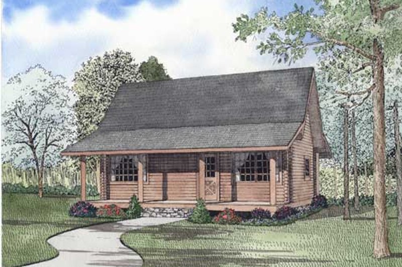 Dream House Plan - Log Exterior - Front Elevation Plan #17-2935