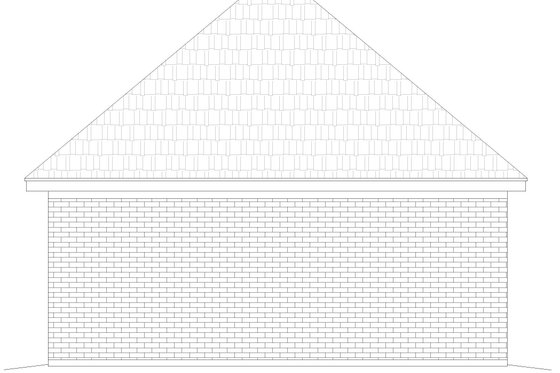 Exterior - Rear Elevation for Traditional House Plan #932-419, 1 bath