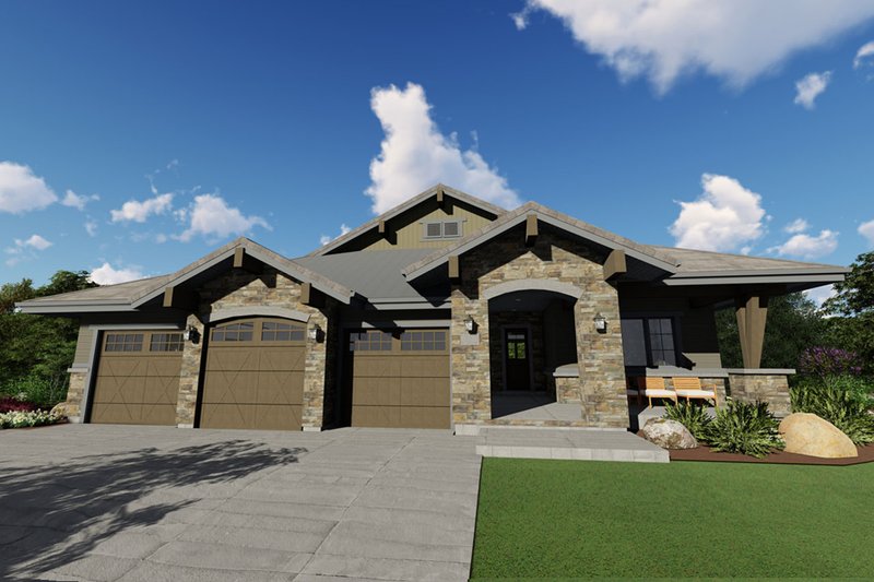 Dream House Plan - Ranch Exterior - Front Elevation Plan #1069-7