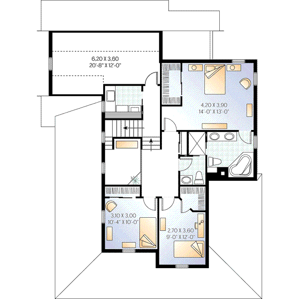 House Blueprint - Country Floor Plan - Upper Floor Plan #23-377