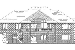 Exterior - Rear Elevation for Traditional House Plan #5-256 - 3 bed, 3 bath